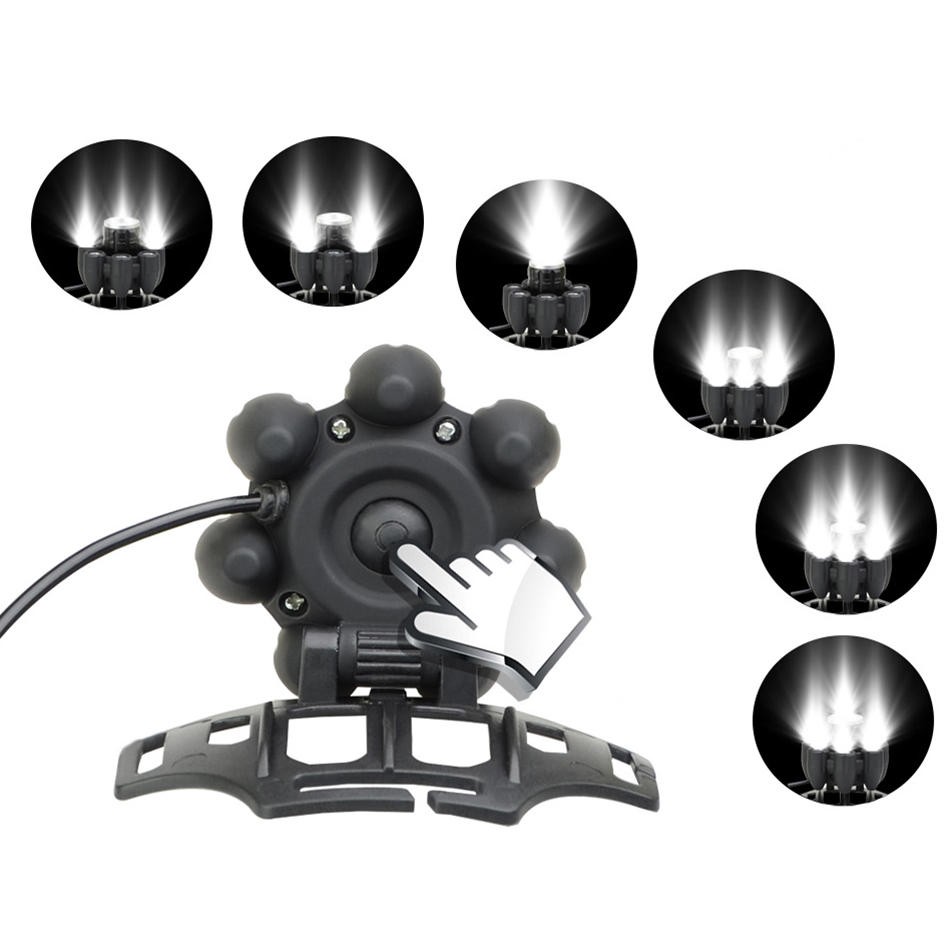 Lanterna frontala 8 LED circulare cu acumulatori iluminare T6, XPE, COB SOS 