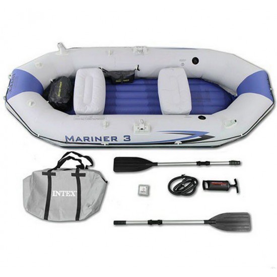 Barca gonflabila Mariner III Intex 68373 cu vasle si pompa