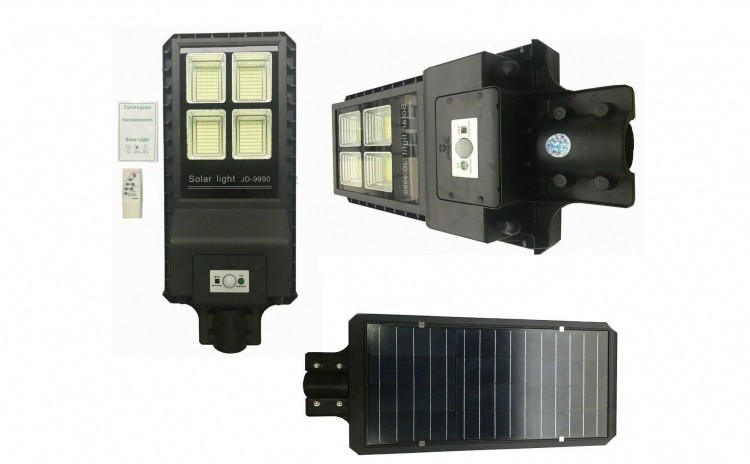 Proiector stradal cu panou solar, senzor de miscare si telecomanda 90W 