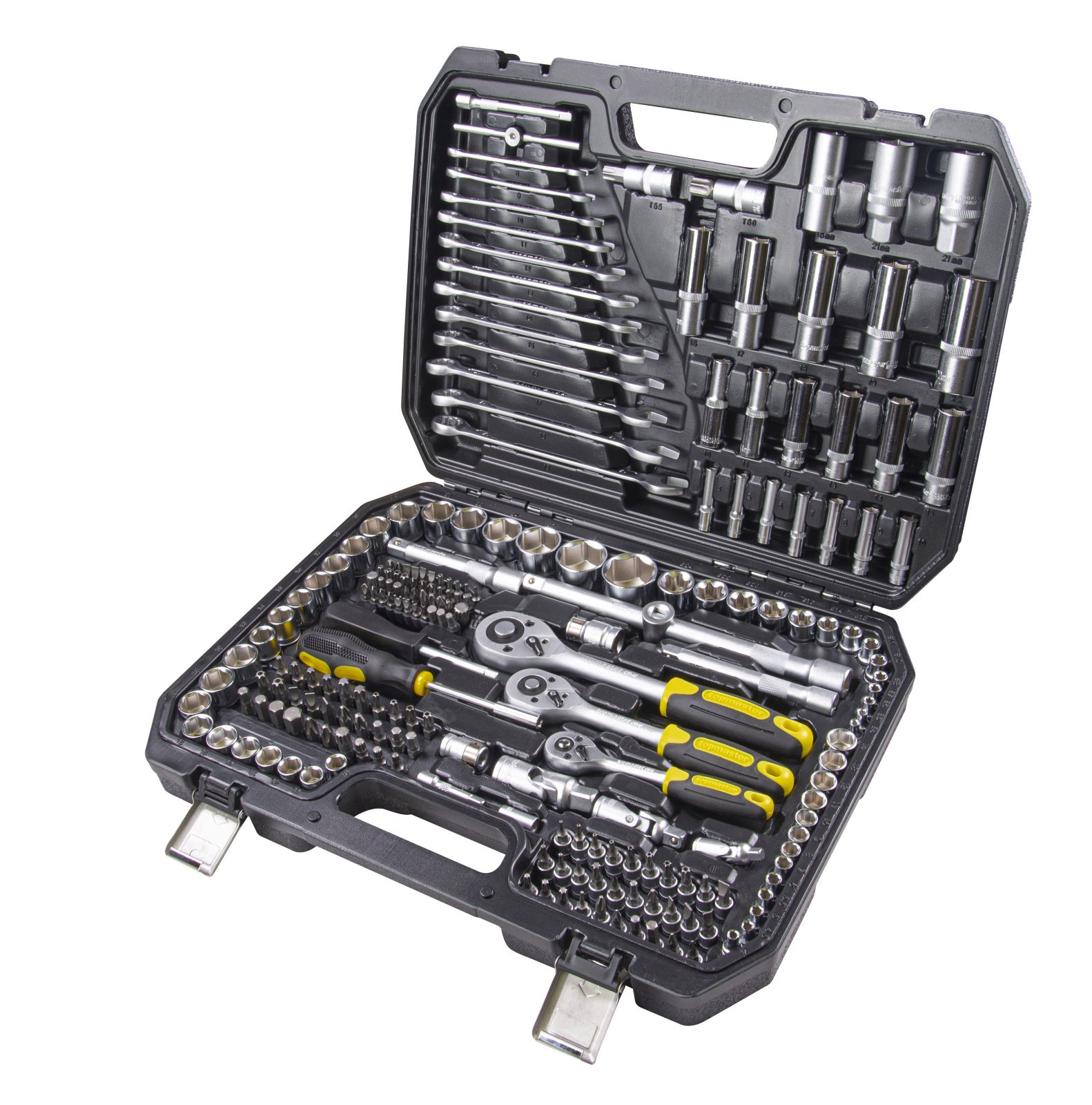 Trusa Topmaster 216 chei tubulare si biti prindere patrat 1/2 1/4 si 3/8 Cr-V